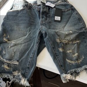 One Teaspoon Cooks Blue Denim Shorts